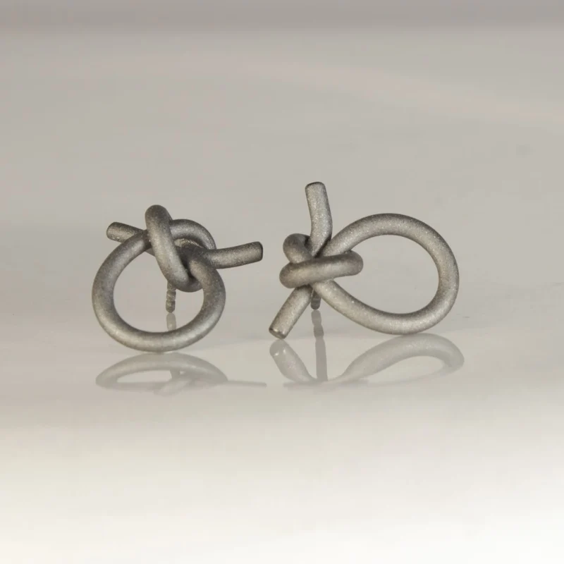 925er Silber Ohrstecker Vergoldet Knotenschmuck Schlaufen OST-22
