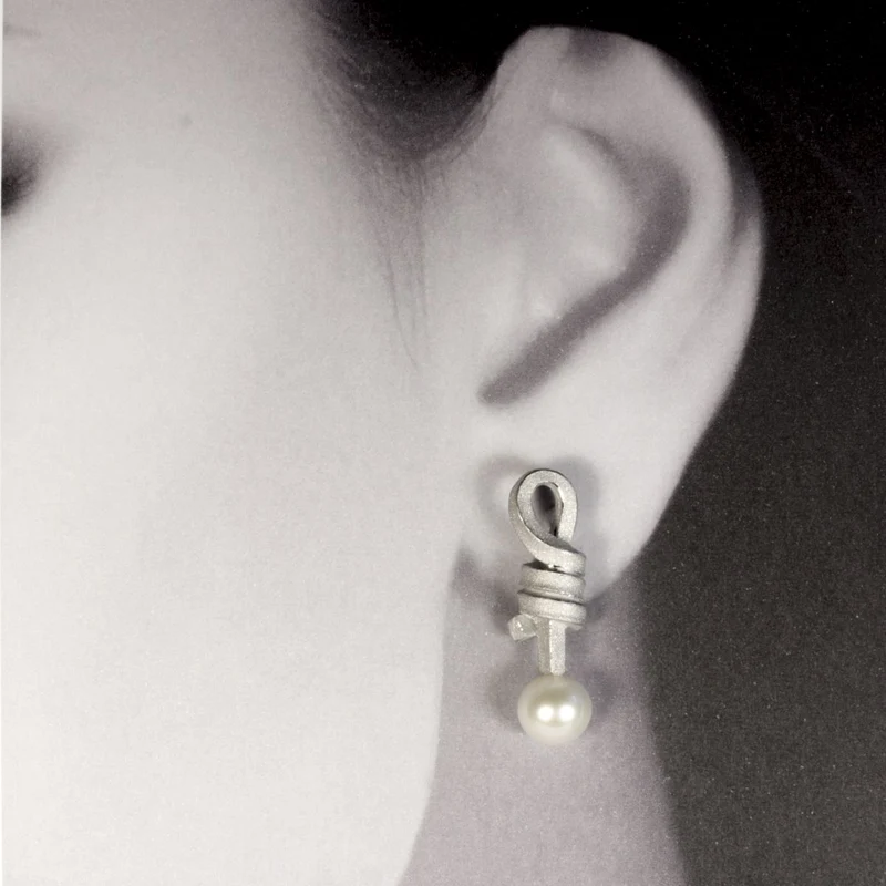 925er Silber Ohrstecker Vergoldet Knotenschmuck Pendel OST-P10