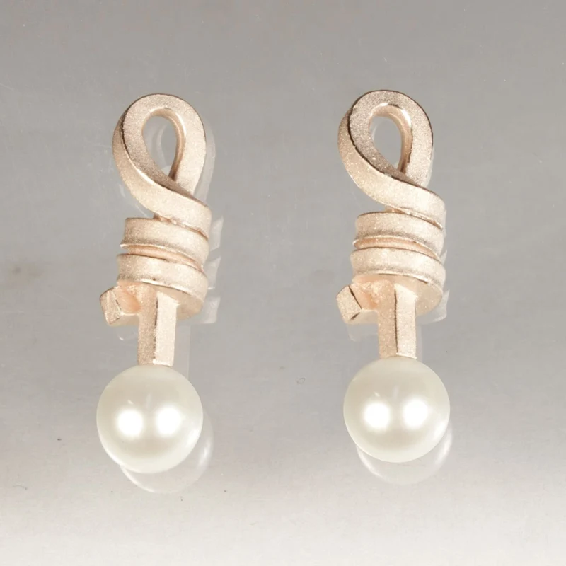 925er Silber Ohrstecker Vergoldet Knotenschmuck Pendel OST-P10