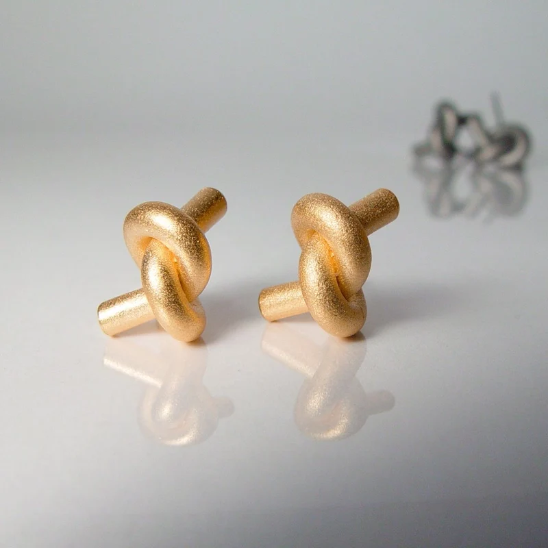 925er Silber Ohrstecker Vergoldet Knotenschmuck Knoten OST-3