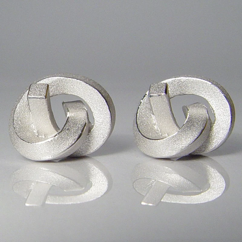 925er Silber Ohrstecker Vergoldet Knotenschmuck Knoten OST-1