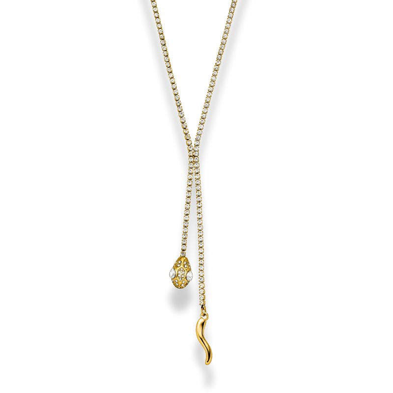 Crystal Snake Kette 14K Vergoldet