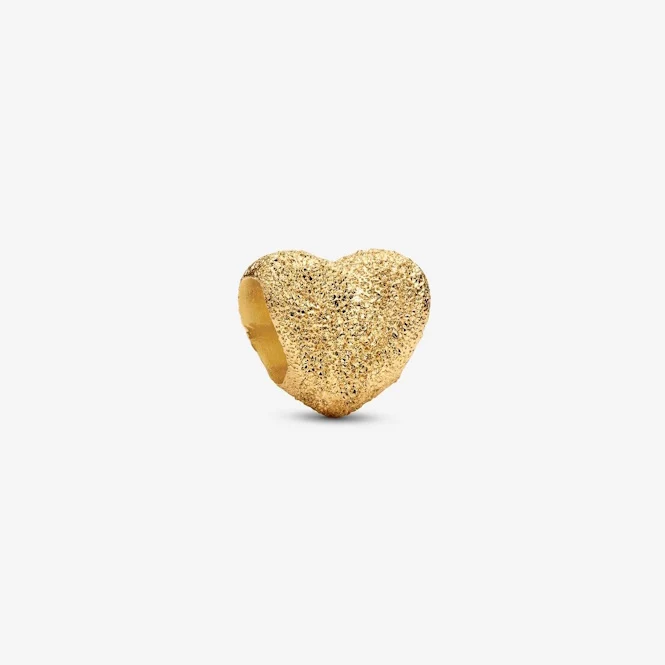 Gold Textured Heart Mini Charms