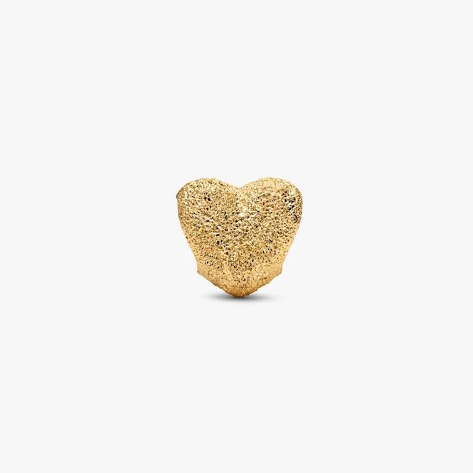 Gold Textured Heart Mini Charms