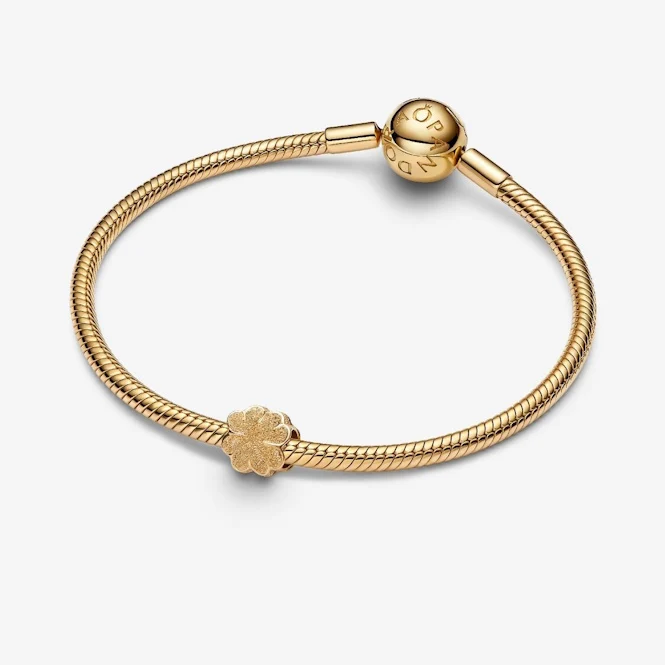 Gold Textured Clover Mini Charms