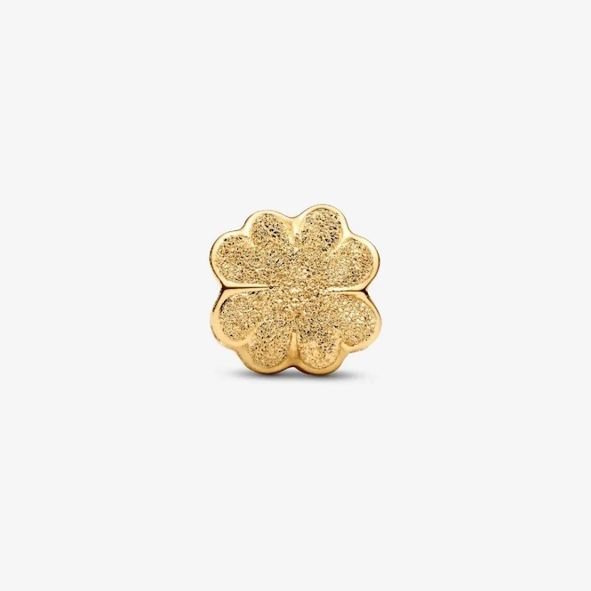 Gold Textured Clover Mini Charms