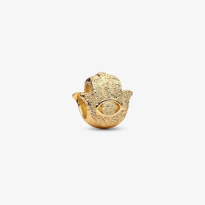 Gold Textured Hamsa Hand Mini Charms
