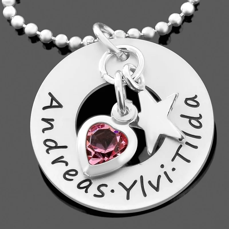 KETTE MIT NAMENSANHÄNGER NAMENSKETTE 925 SILBER HERZ DAMEN HALSKETTE
