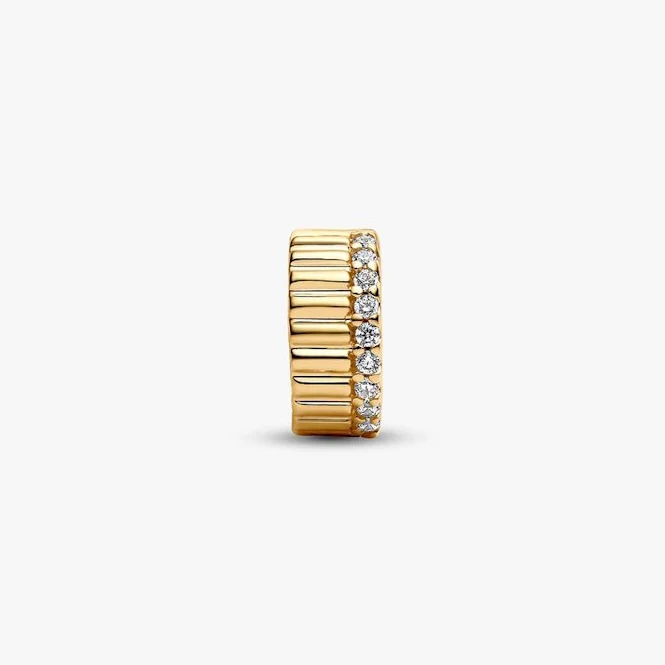 Gold Ribbed Clip Charms