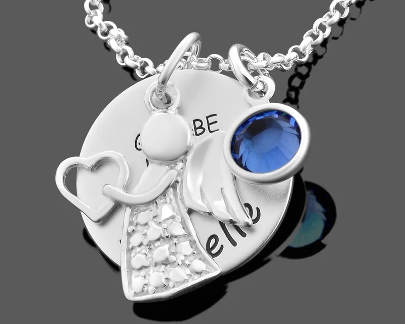 SILBERSCHMUCK GESCHENK TAUFE SCHUTZENGEL NAMENSKETTE 925 SILBER TAUFKETTE