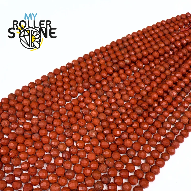 4 mm facettierte rote Jaspisperle