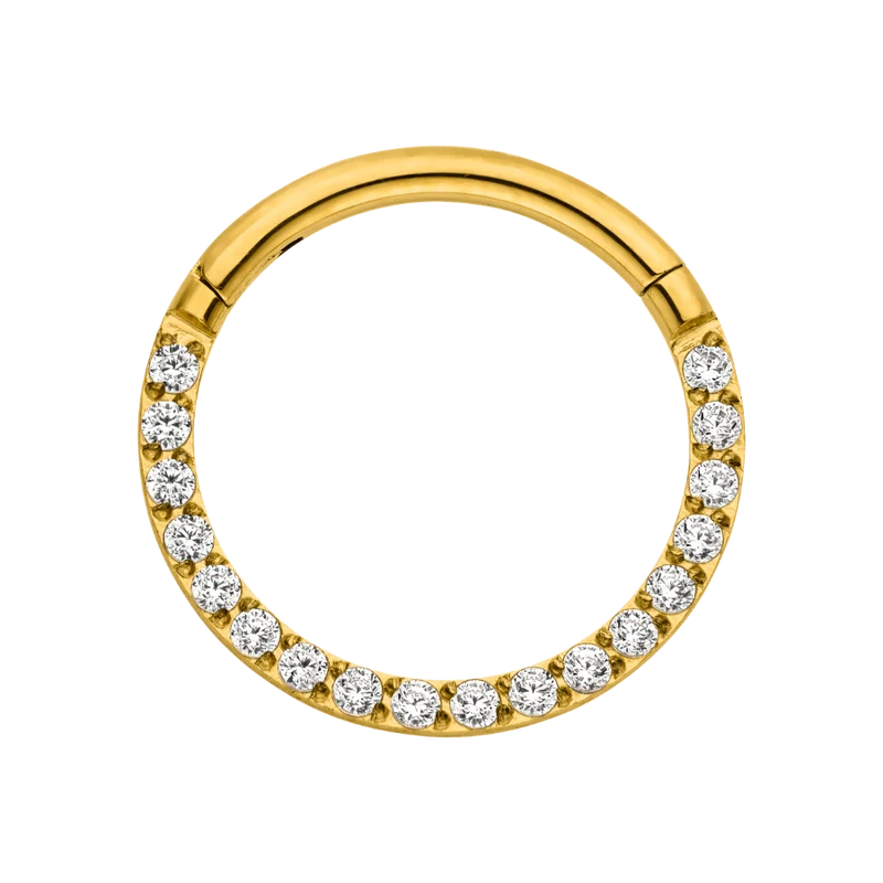 Crystal Pave Clicker Piercing Gold