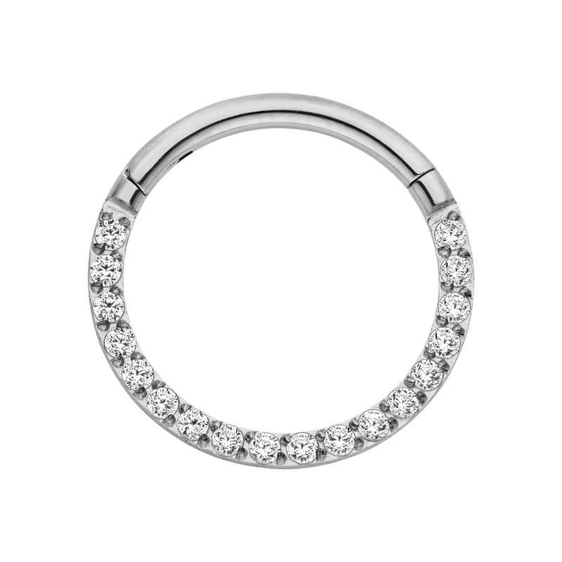 Crystal Pave Clicker Piercing Gold