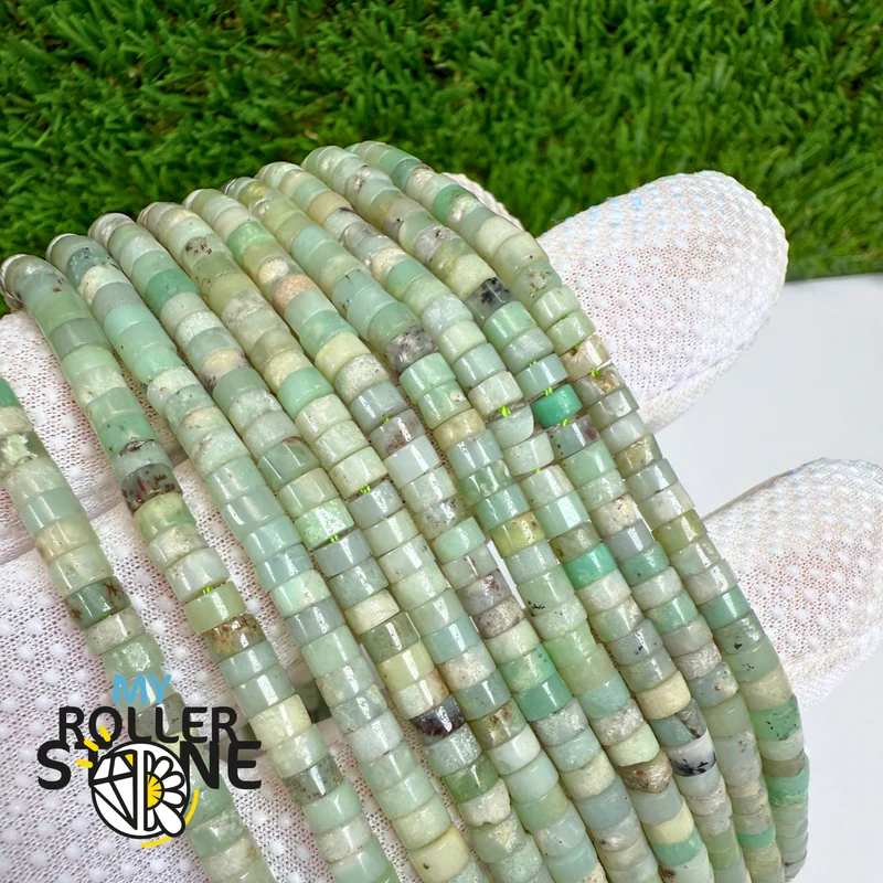Grüne Opal-Heishi-Perle