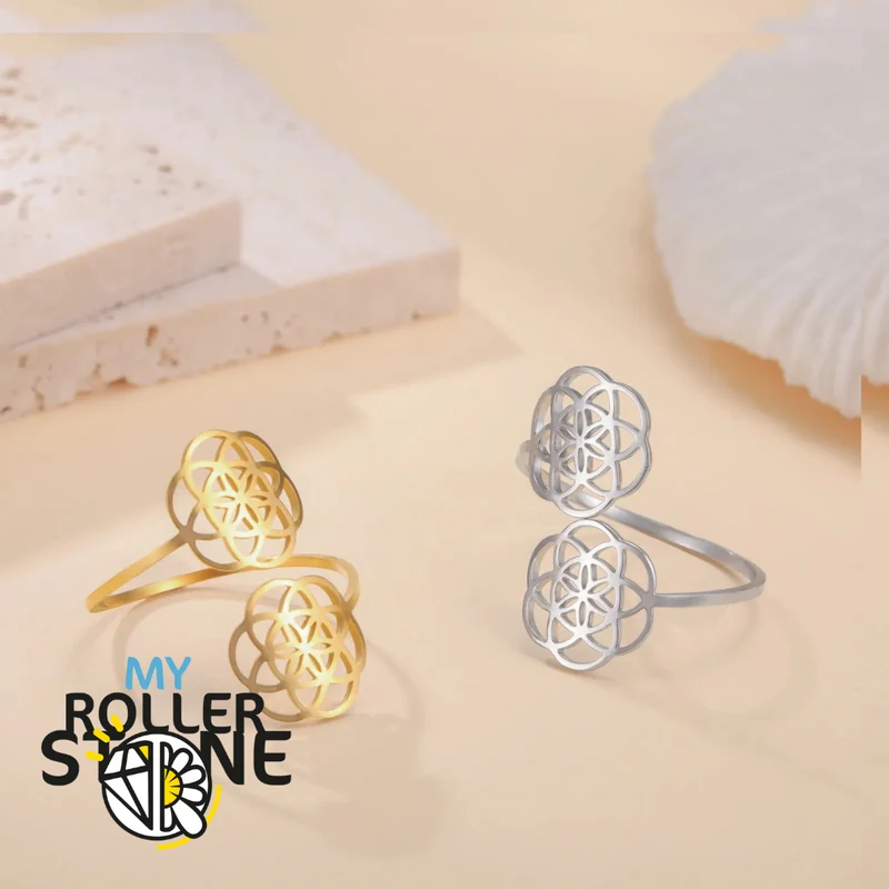 Doppelter Ring „Blume des Lebens“