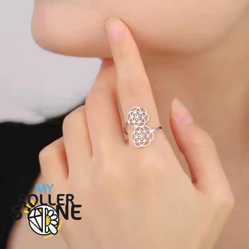 Doppelter Ring „Blume des Lebens“