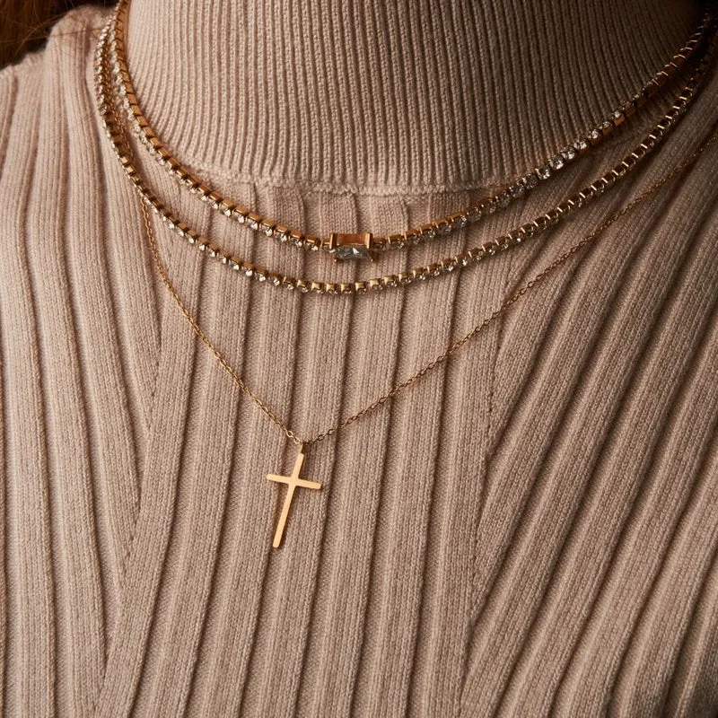 Divine Cross Kette 14K Vergoldet