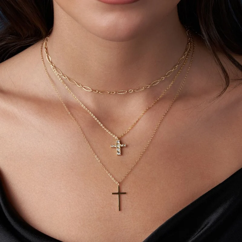 Divine Cross Kette 14K Vergoldet