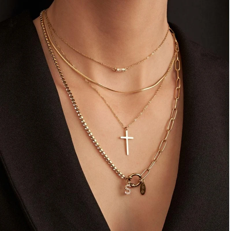 Divine Cross Kette 14K Vergoldet