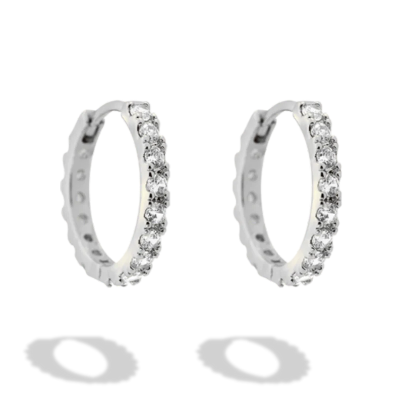 Pave Huggie Hoop Ohrringe Gold