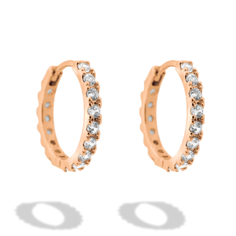 Pave Huggie Hoop Ohrringe Gold