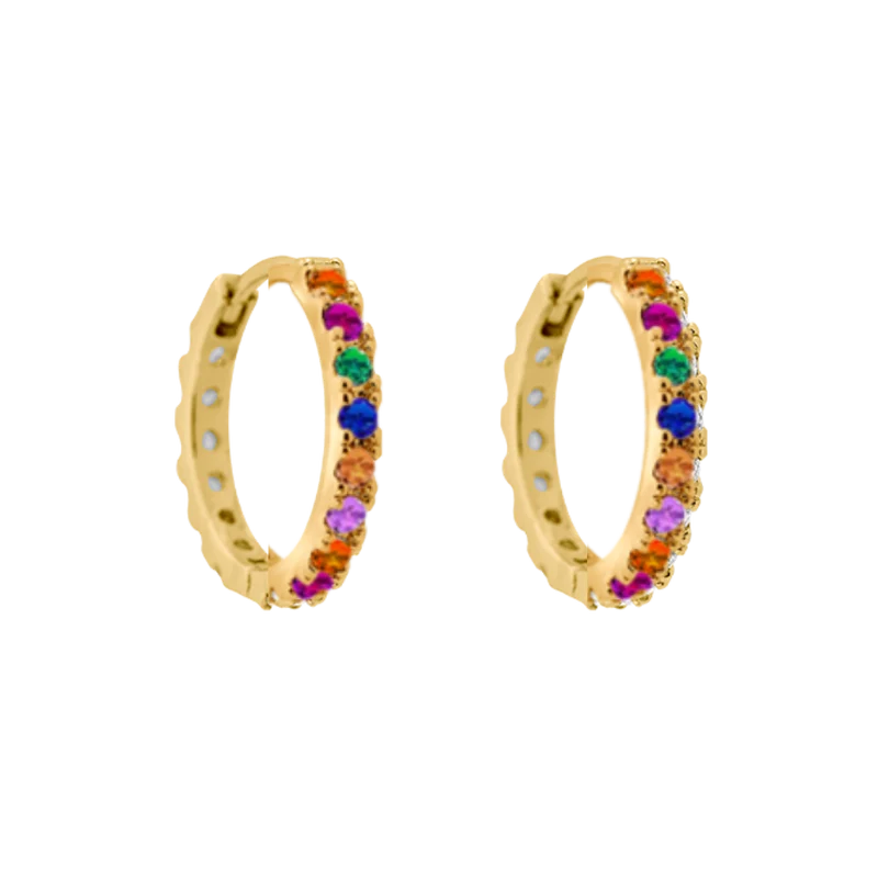 Pave Huggie Hoop Ohrringe Gold