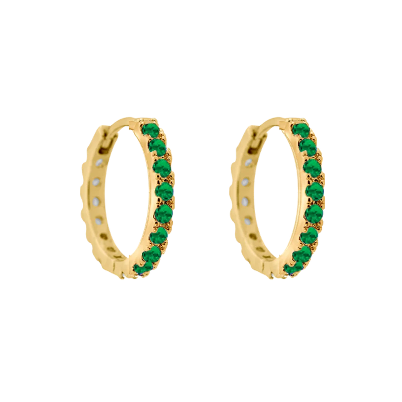 Pave Huggie Hoop Ohrringe Gold