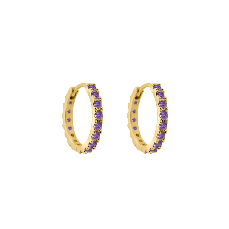 Pave Huggie Hoop Ohrringe Gold
