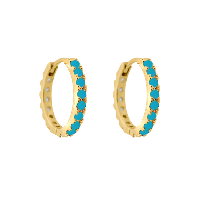 Pave Huggie Hoop Ohrringe Gold