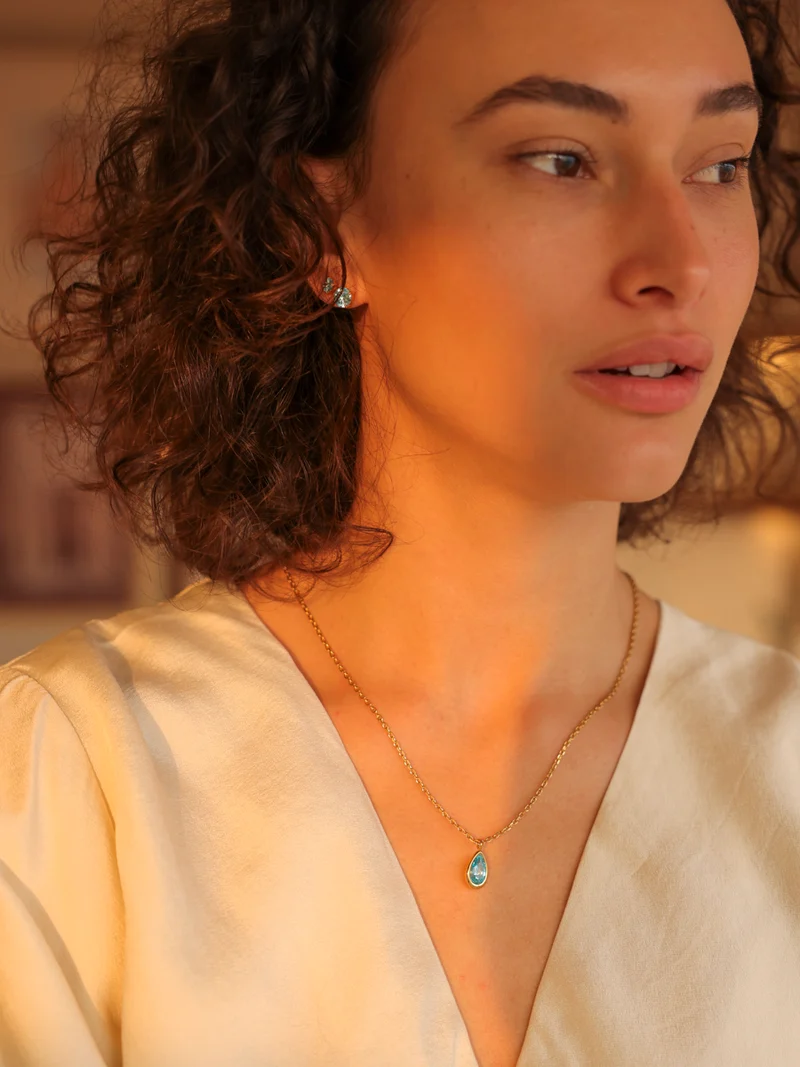 Crystal Delight Light Blue Small Stub-Ohrringe