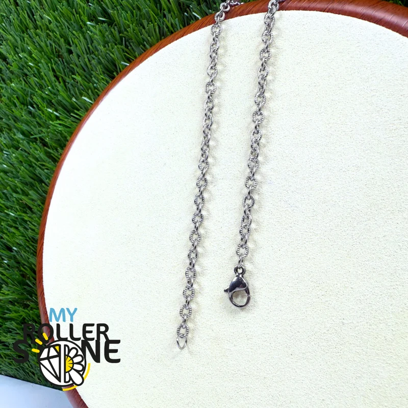 Silberne Edelstahlkette mit Tigerstreifenmuster