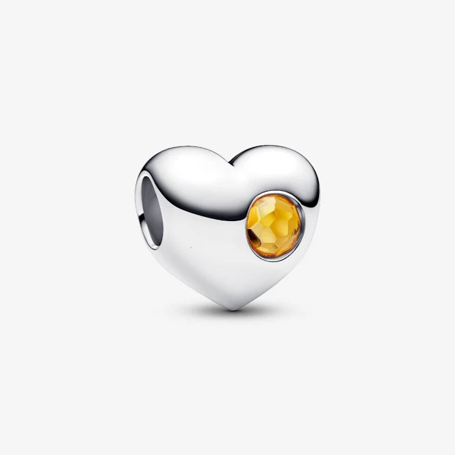 Engravable November Birthstone Heart Charms