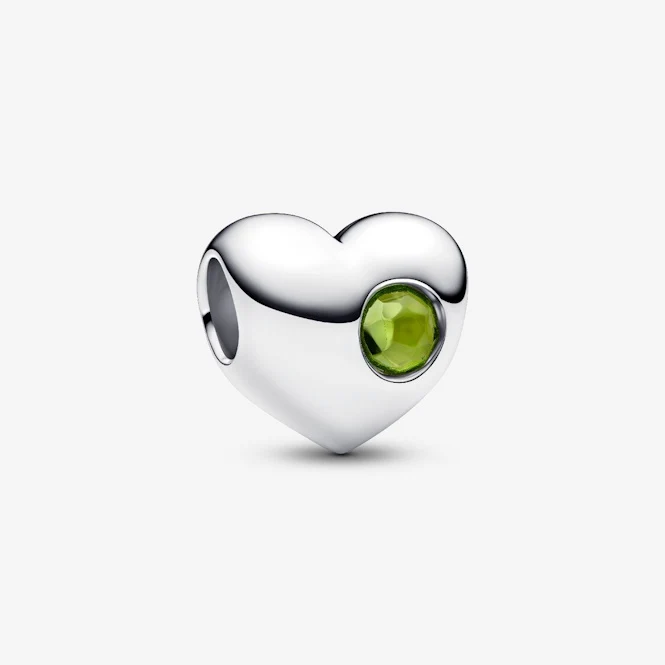 Engravable August Birthstone Heart Charms
