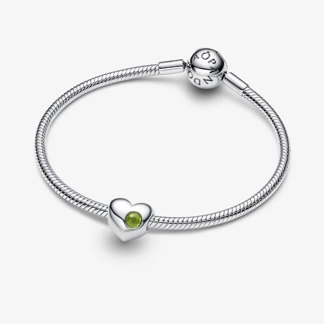 Engravable August Birthstone Heart Charms