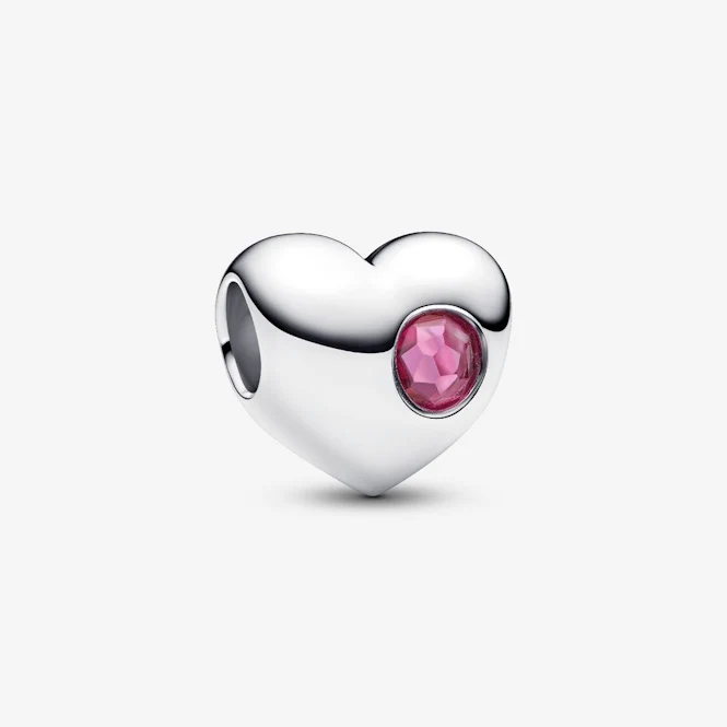 Engravable October Birthstone Heart Charms