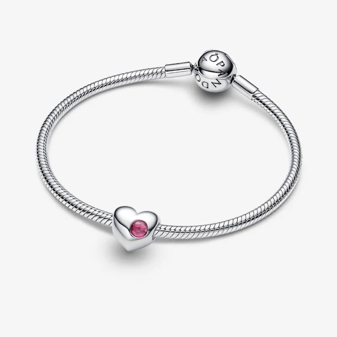 Engravable October Birthstone Heart Charms