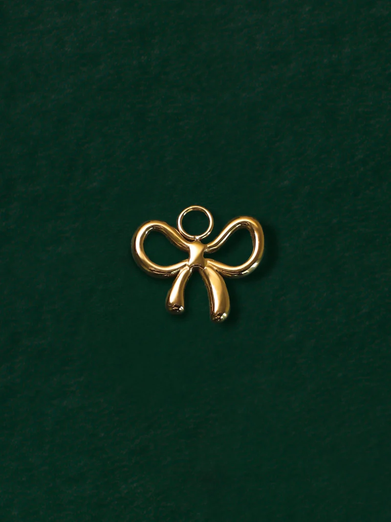 15,8x13,6mm Shiny Bow Ohrring-Charm