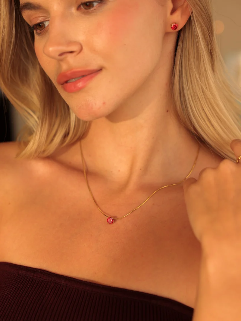 Crystal Delight Dark Red Kette