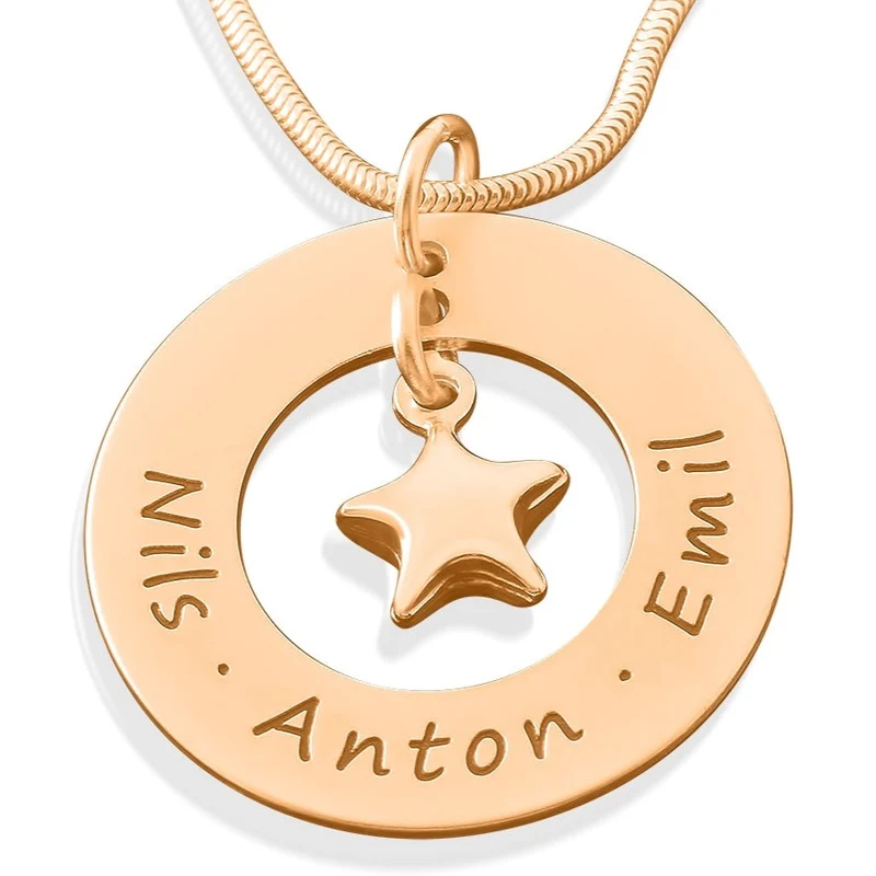 NAMENSKETTE DAMEN GESCHENK MUTTER & OMA HALSKETTE NAMEN GRAVUR KETTE
