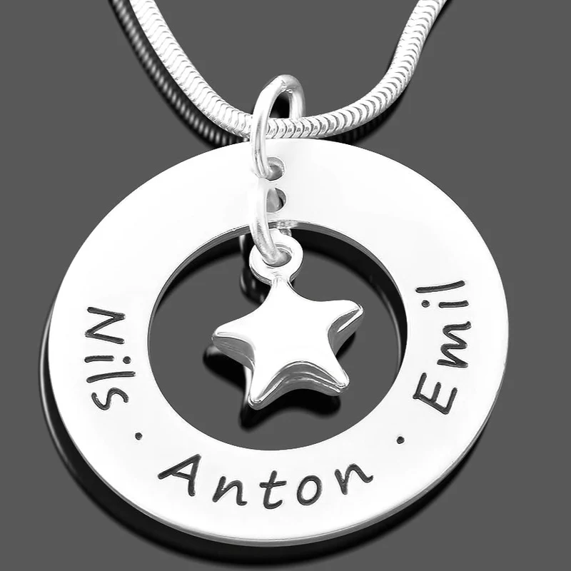 SILBERKETTE MIT NAMEN ANHÄNGER MIT GRAVUR NAMENSKETTE 925 SILBER
