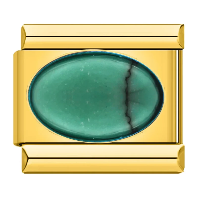 Gold mit grünem Stein