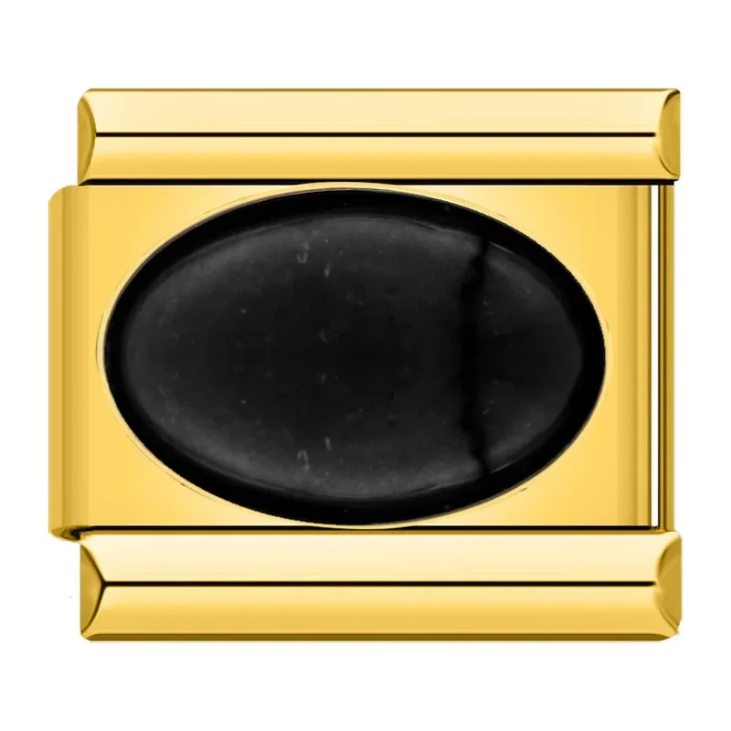 Gold mit schwarzem Stein