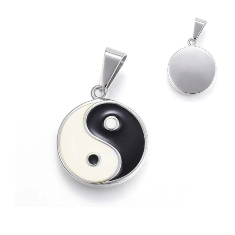 Yin-Yang-Anhänger aus Edelstahl