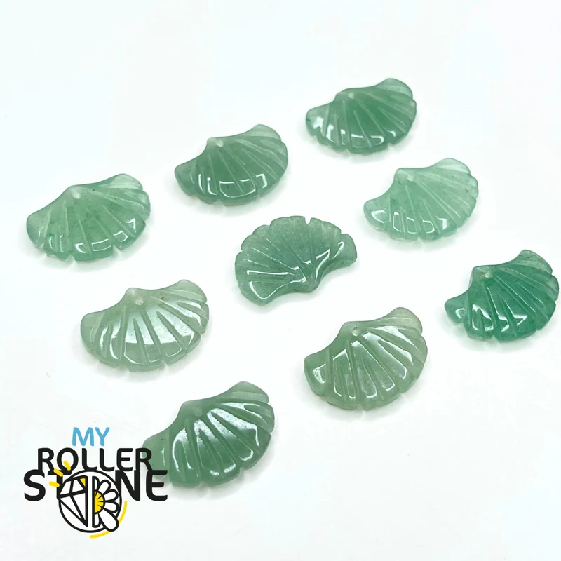 Anhänger aus grünem Aventurin-Ginkgoblatt