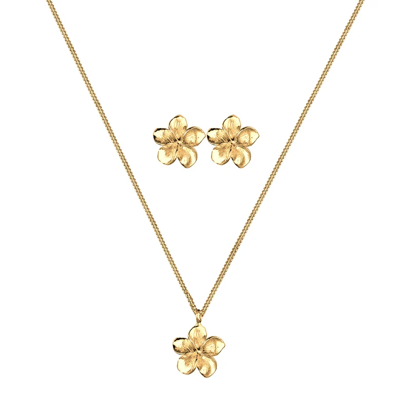 Schmuckset Frangipani Blüte