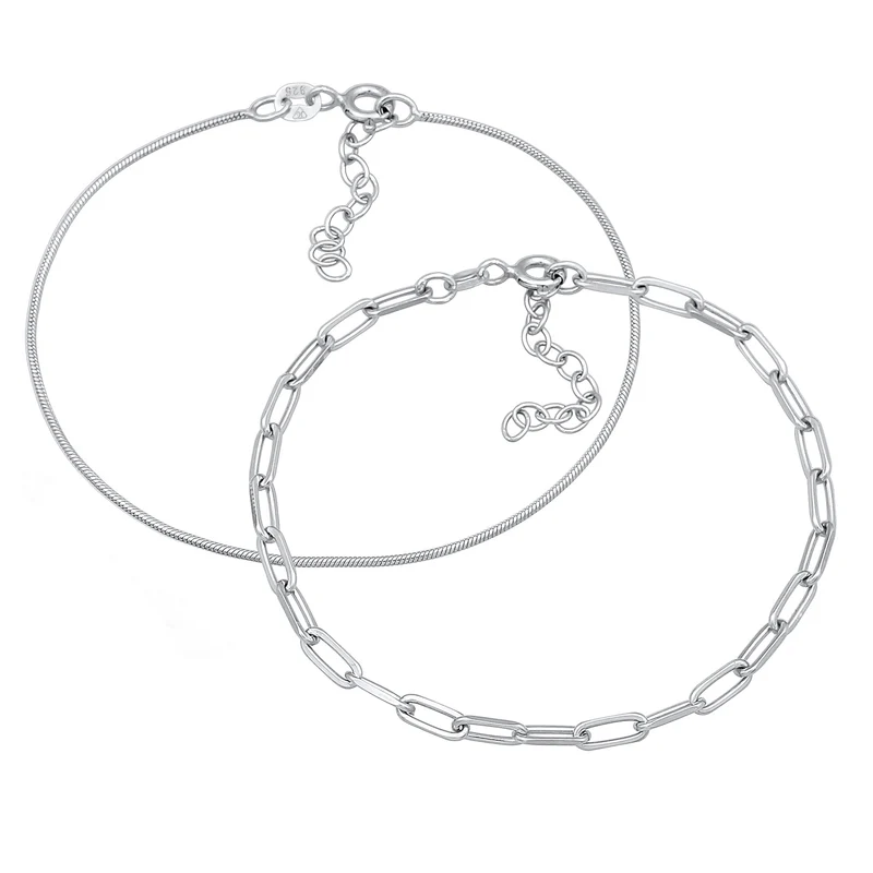 Glieder- & Schlangenarmband 2er Set