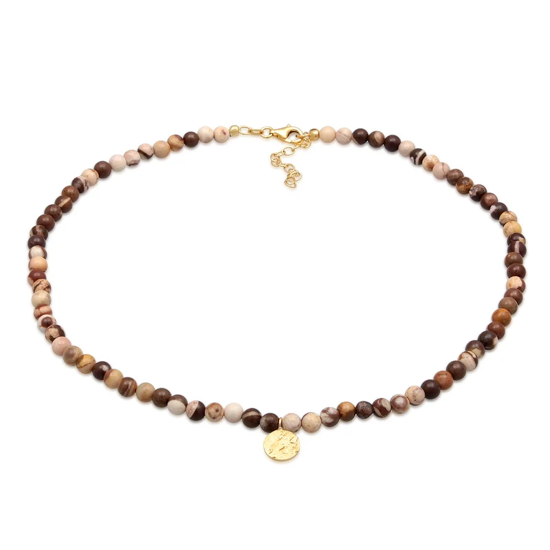 Halskette Plättchen Beads | Jasper Edelsteine