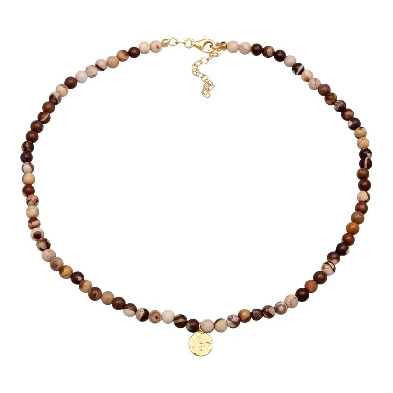 Halskette Plättchen Beads | Jasper Edelsteine
