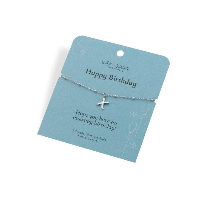 Silver Whisper Happy Birthday Bracelet