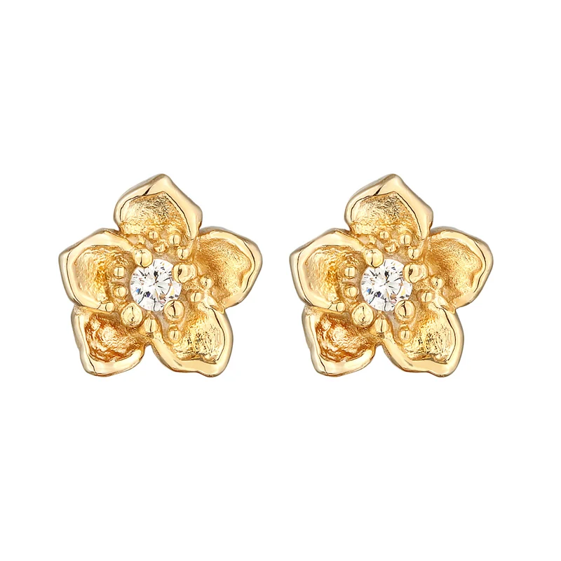 Ohrstecker Blume | Zirkonia (Weiß)